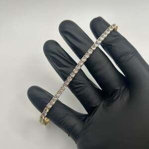 Moissanite Tennis Bracelet Gold 4mm 7 Inch Brand New VVS1 Crazy Shine No Pass